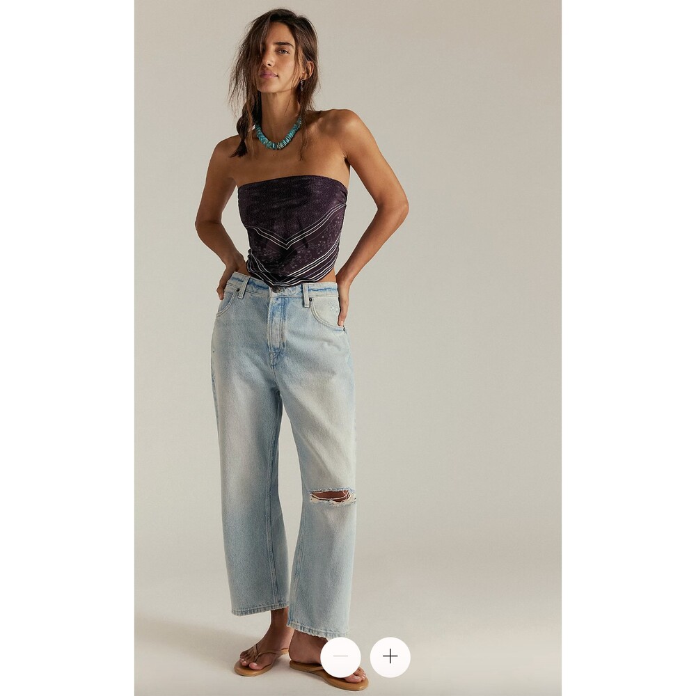 We The Free Deep Trance Dropped Boyfriend Jeans in Bleached Out Size 26